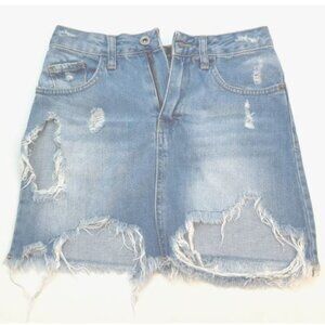 TIMUR BLACK Women's Denim Skirt Size 34 Blue Excellent Pre-Owned Condition